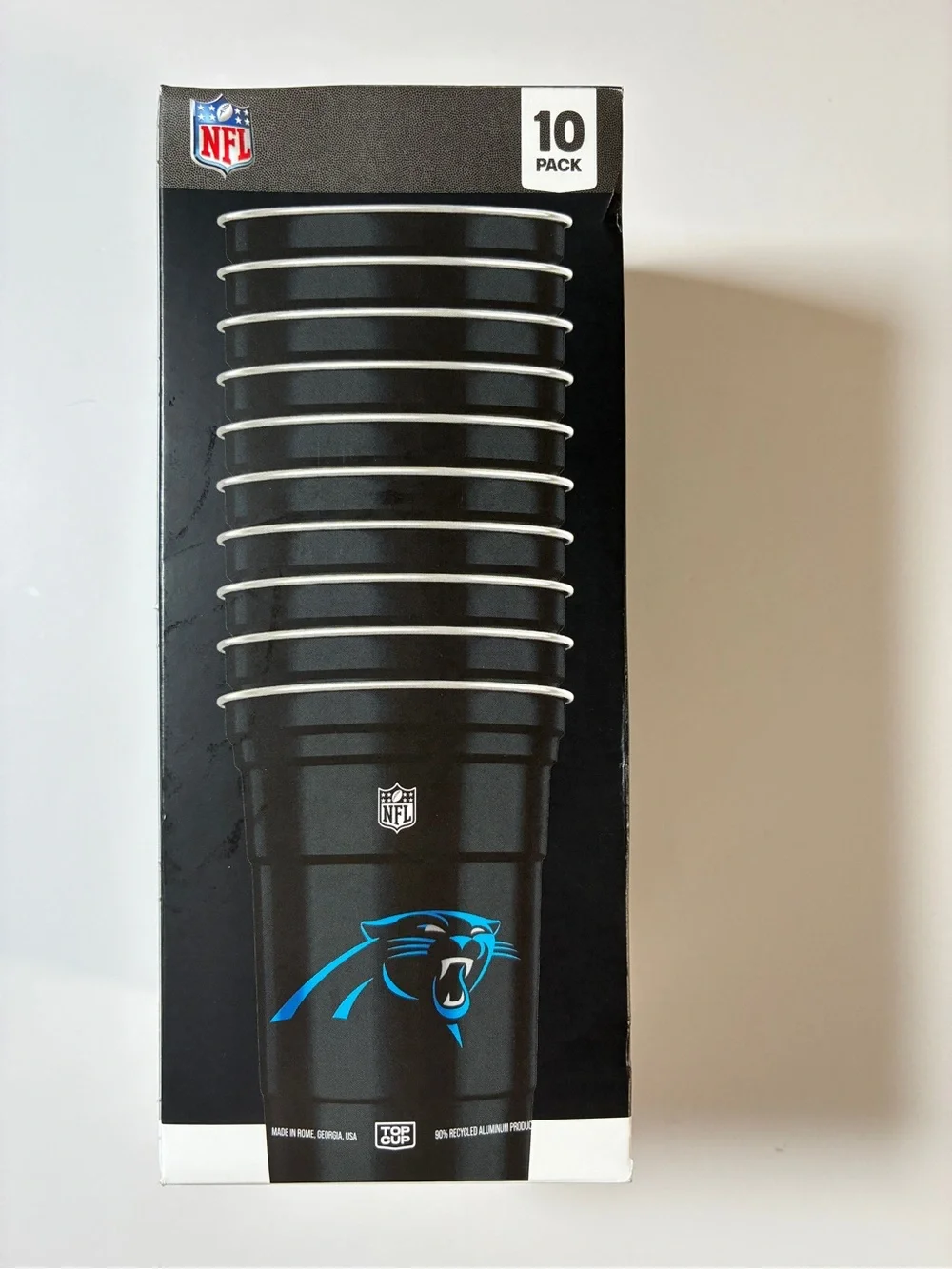 Top Cup NFL Carolina Panthers Reusable AluminumCups-20oz/10ct